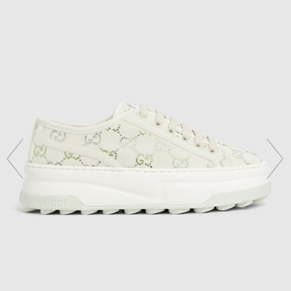 Gucci Cream and Green Sneakers - Picture 1 of 6